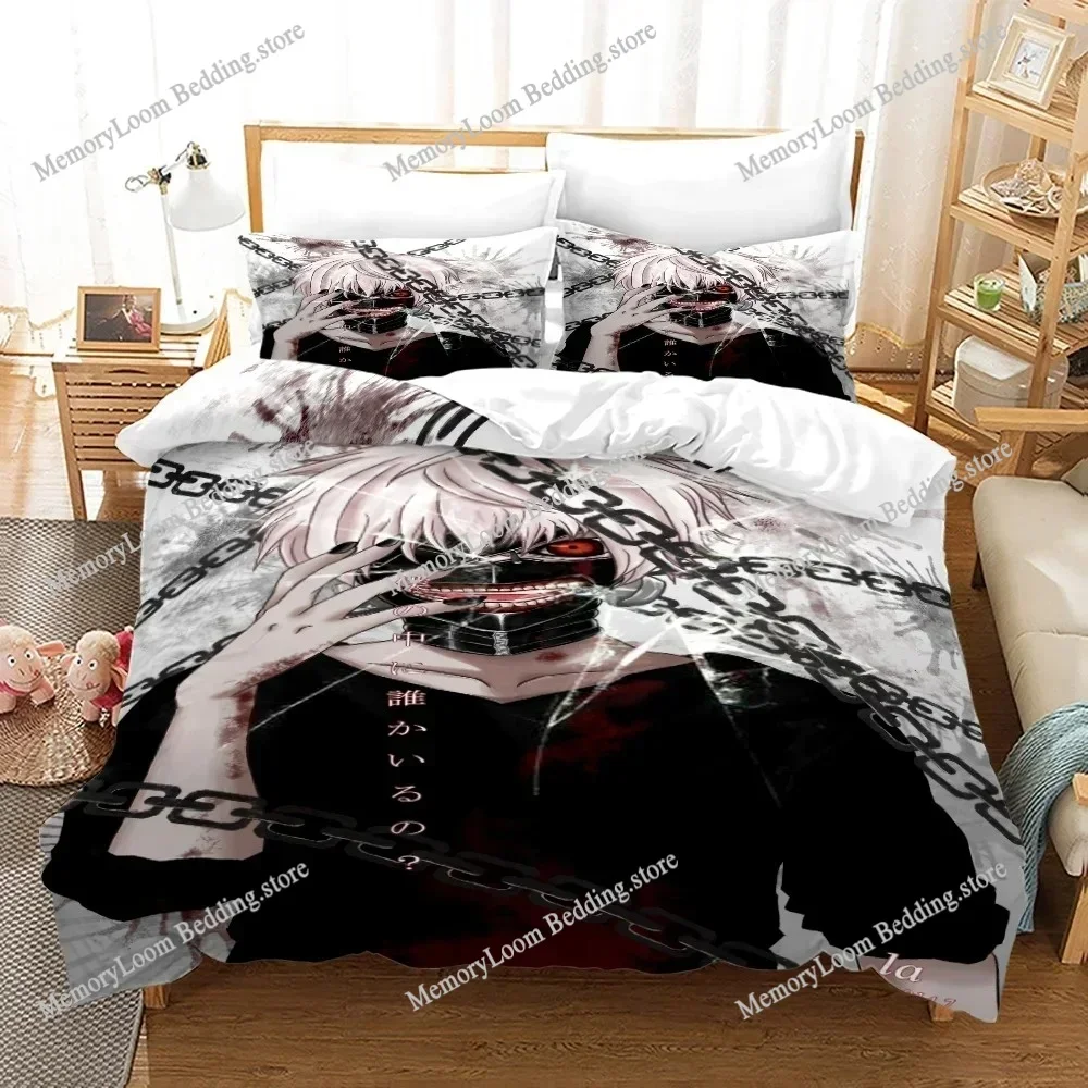 3D Printed Anime Tokyo Ghoul Kaneki Ken Bedding Set Boys Girls Twin Queen Size Duvet Cover Pillowcase Bed Kids Adult