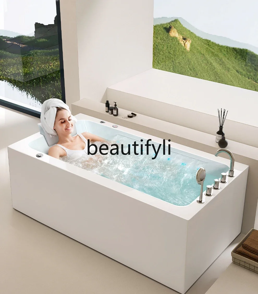 Acrylic Surf Jacuzzi Single Intelligent Thermostatically Heated Waterfall Bath