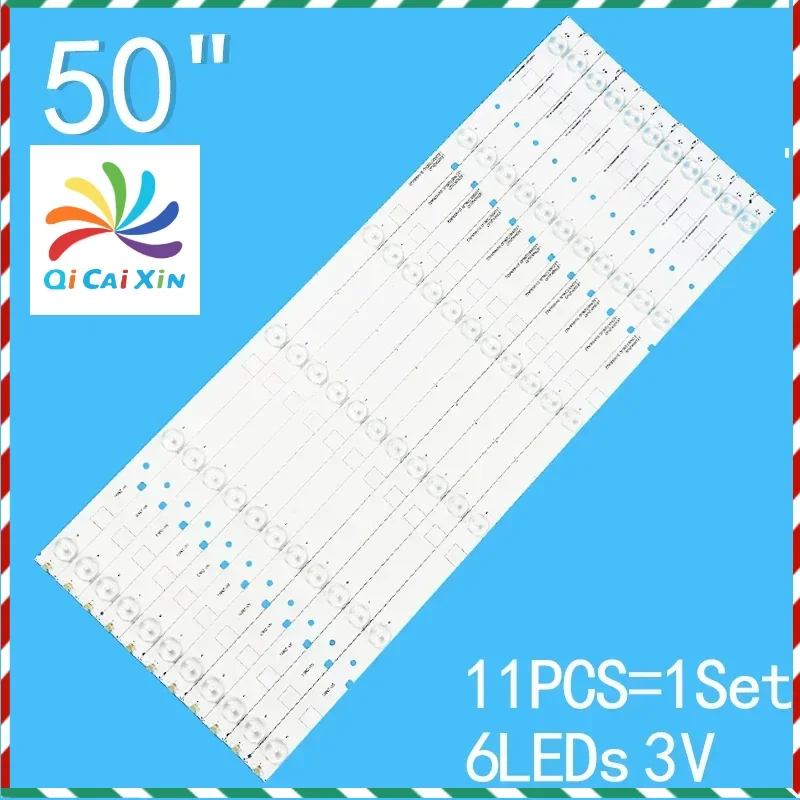 

Suitable for Hisense 50-inch LCD TV EUERLIGHT LBM500P0601-R-1(0) 161931S LED50K20JD LED50EC280JD LED50K320U 11PCS 6LED 3V