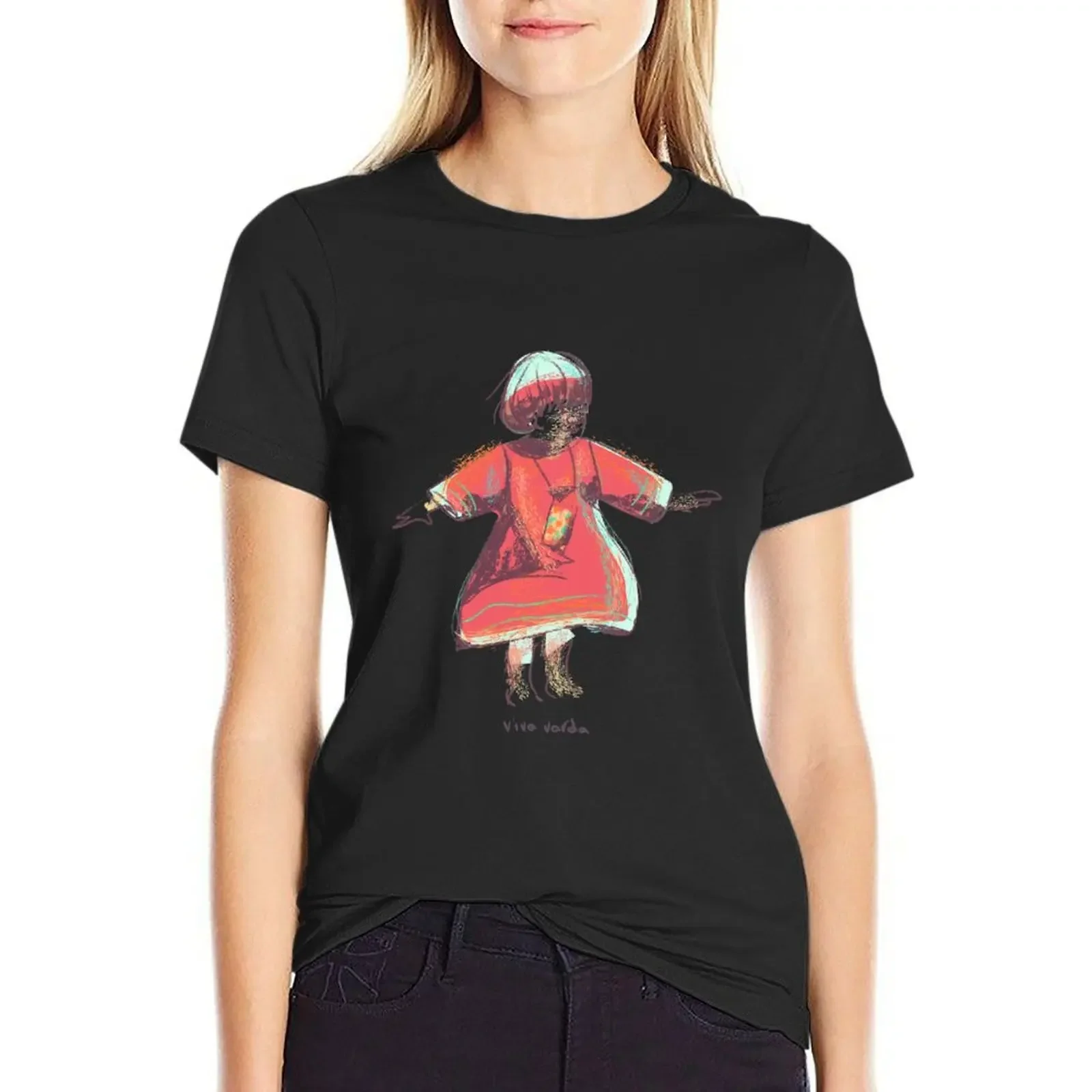 

Viva Varda T-Shirt lady clothes vintage Short sleeve tee Woman T-shirts