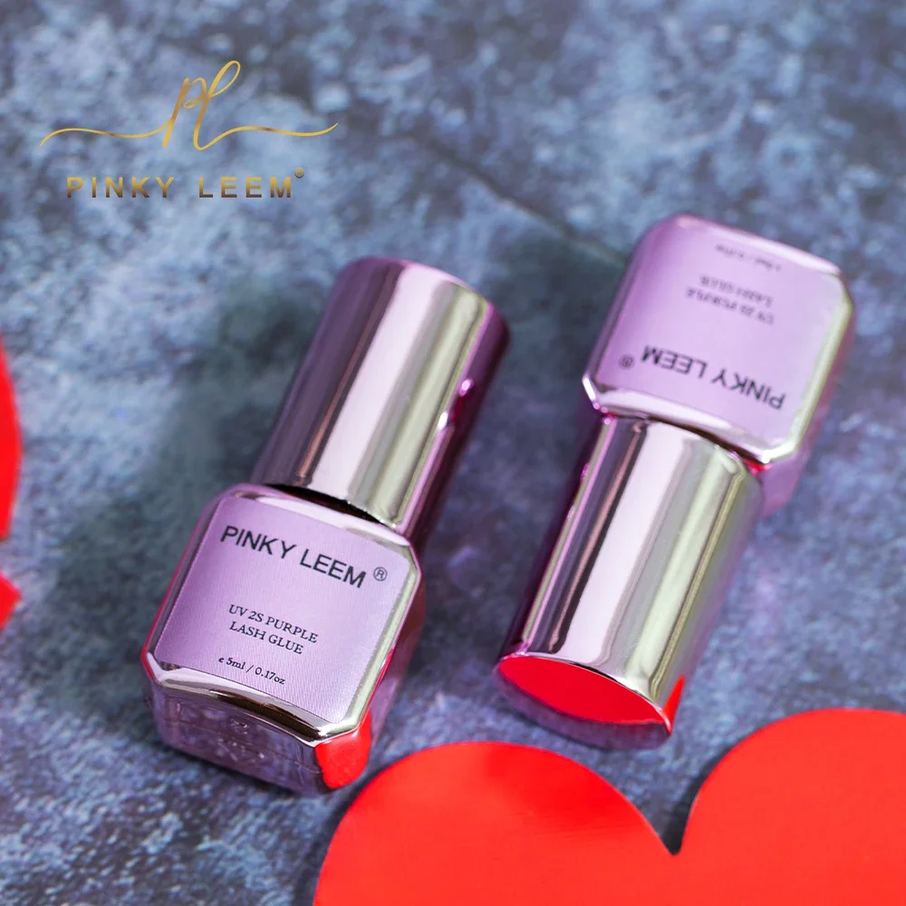

Pinky Leem wholesale New uv Purple Lash Glue with Eyelash Extension Fast Drying Waterproof uv Light Lash Glue