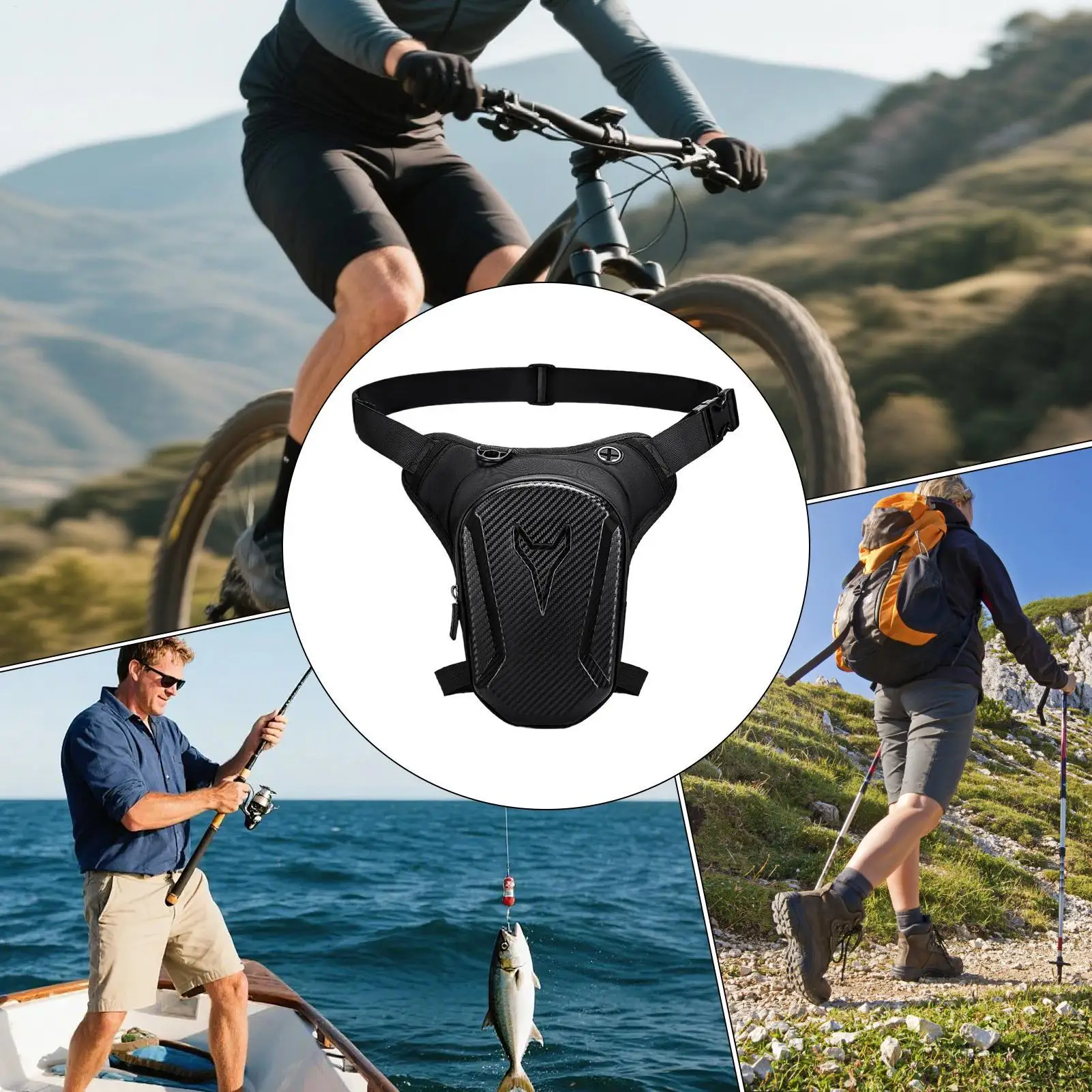 دراجة نارية حقيبة الساق واقية مقاوم للماء قابل للتعديل المرأة الساق حزام حقيبة حزمة مراوح للهاتف أداة والعتاد تخزين الرجال النساء في الهواء الطلق #5