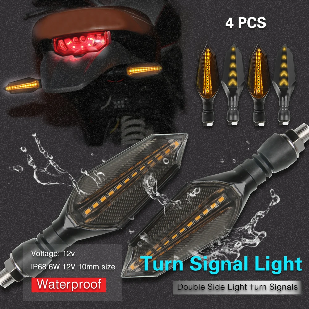 

LED Turn Signals Light Flasher Stop Tail Lamp Indicator Lighting For Kawasaki NINJA 300 400 ZX6R ZX9R ZX12R Z800 Z750 Z250 ER6N