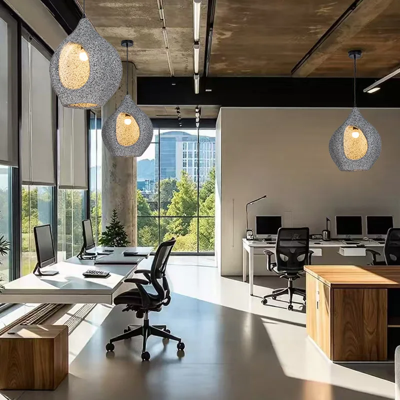 Wabi Sabi Led رمادي الحليب الشاي مقهى قلادة مصباح الأوروبي الرجعية ستار بقعة الأحمر تأثيث المنزل غرفة المعيشة غرفة نوم Droplight