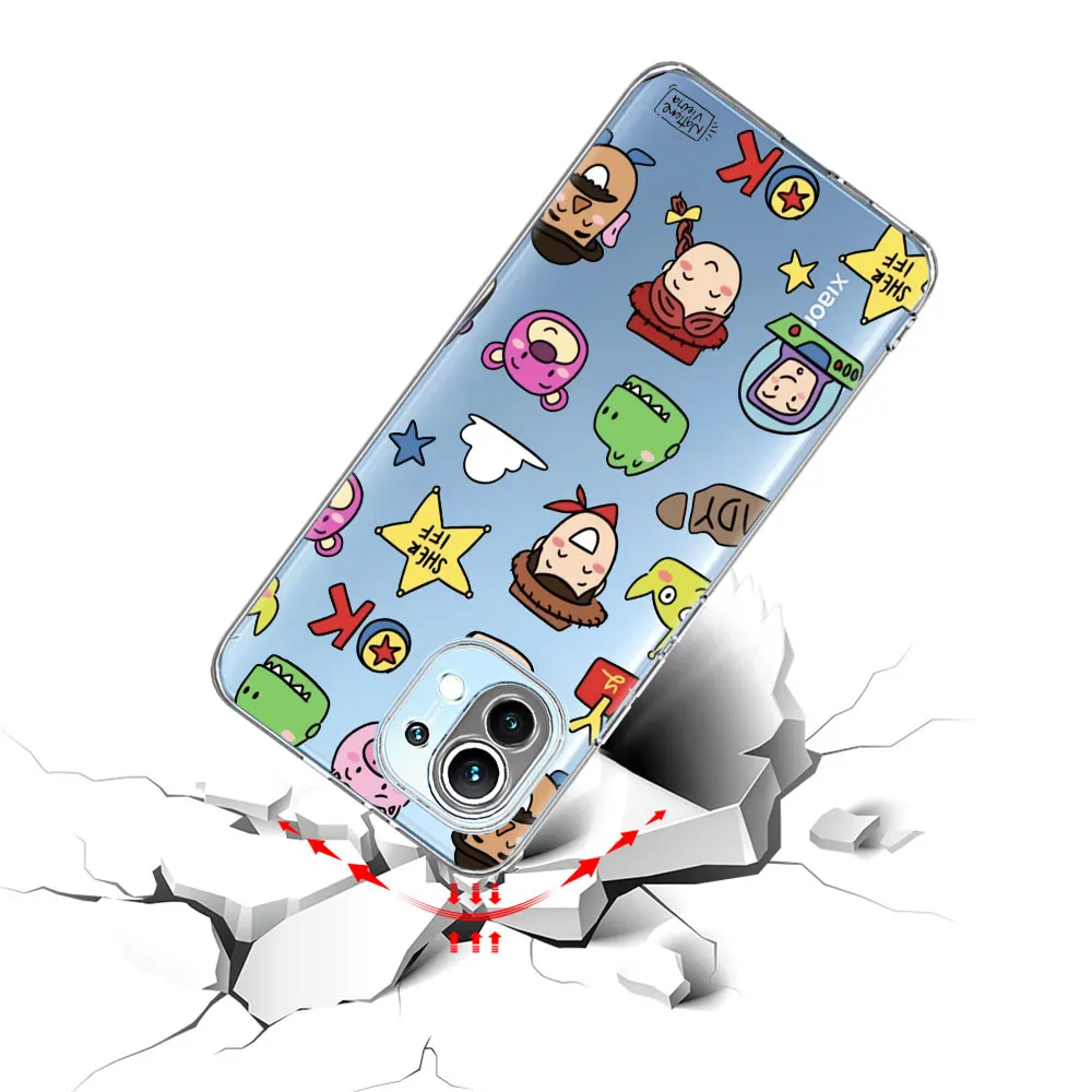 Transparent Case for Xiaomi Mi 11T 13 11 10T 8 9 CC9 A3 CC9E 11i 12 8 9T Pro 10 Lite Soft Phone Cover Disney Cartoon Toy Story