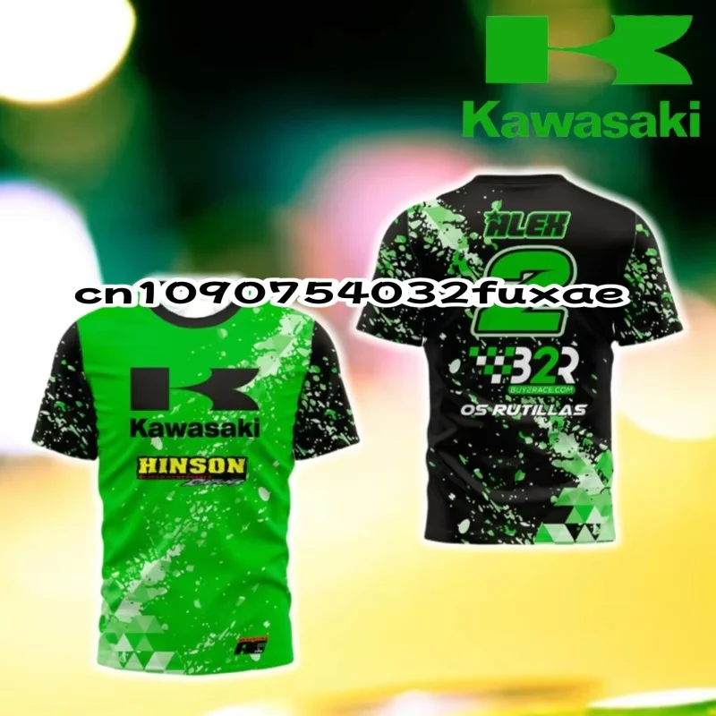 

Новая мужская быстросохнущая футболка Kawasaki, высококачественная спортивная дышащая мото-футболка с короткими рукавами, удобная повседневная пляжная футболка