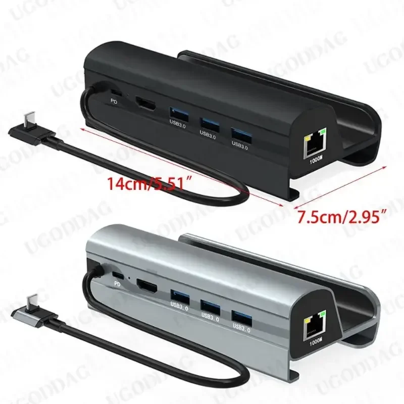 USB Type-C Docking Station for Steam Deck 4k 60hz HDTV USB 3.0 PD60W Charging 1000M Ethernet Dock Station For Gaming Deck PC