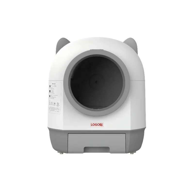 Closed Model Box OEM App Controlled Automatic Self-Cleaning Round Cat Litter Box 80L Capacity PP Material Easy Clean