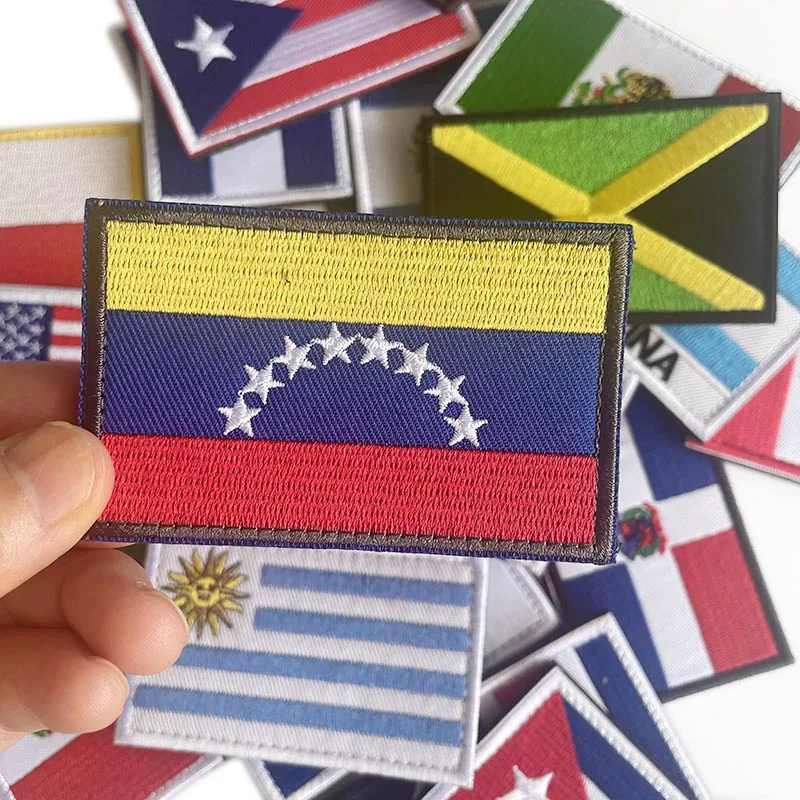 America,Colombia,Peru,Venezuela,Ecuador,Cuba,Chile,Jamaica,Argentina Flag Tactical Badge Embroidery Patches Backpack Stickers - view 3