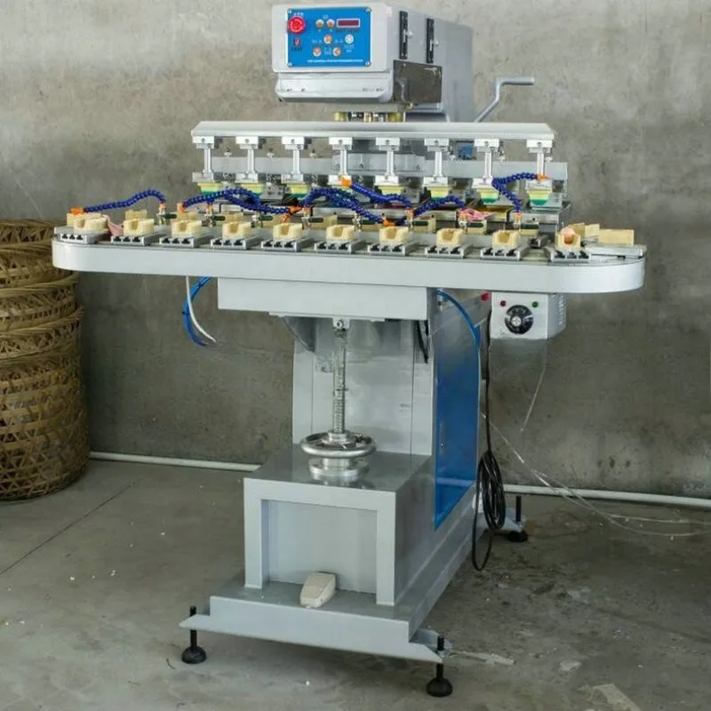 Pneumatic pad printing machine, helmet front and back pad printing machine, scraper pad printing machine