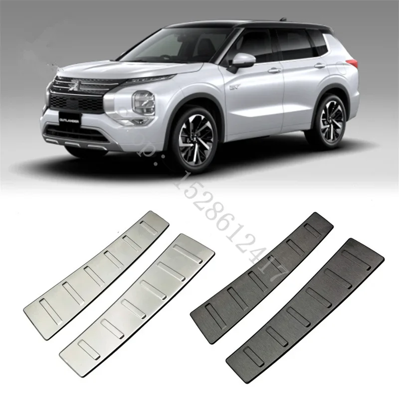 

For Mitsubishi Outlander 2022 2023 2024 304 Stainless Steel Rear Bumper Protector Sill Trunk Tread Plate Trim car bumper pads