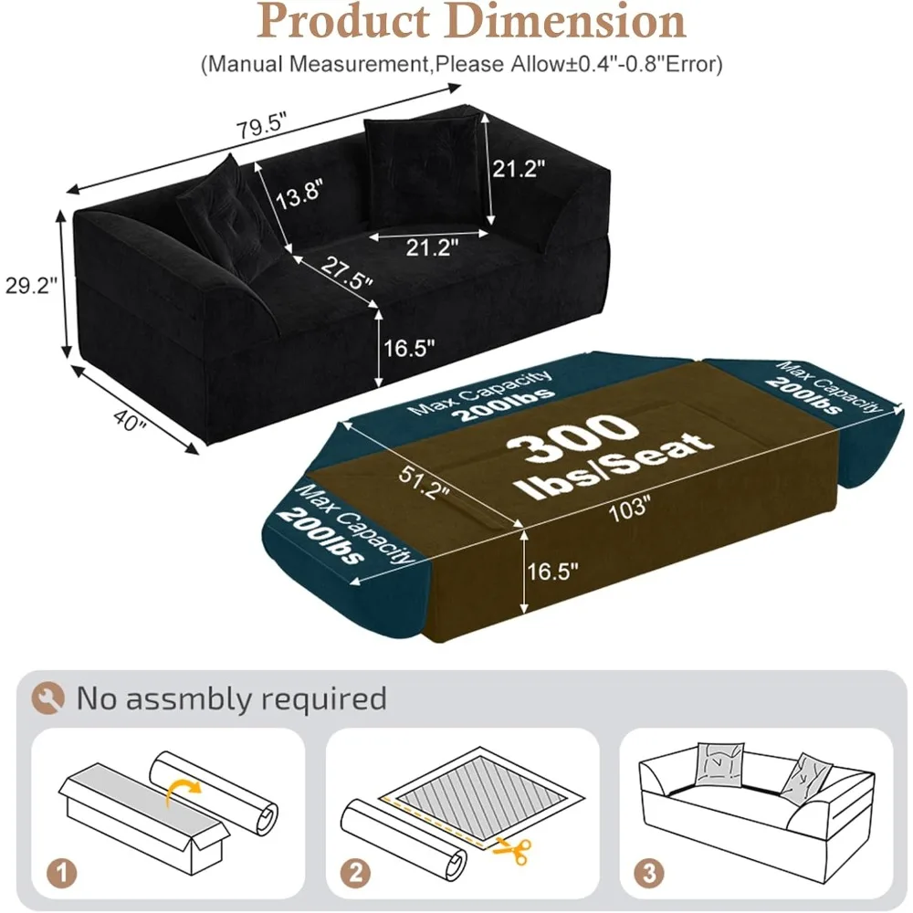 أريكة سرير قابلة للتحويل لغرفة المعيشة، أرائك بدون عظم، أريكة أرضية من إسفنج الذاكرة المضغوطة، أريكة سهلة الإعداد في صندوق، سوب العمود الفقري #2