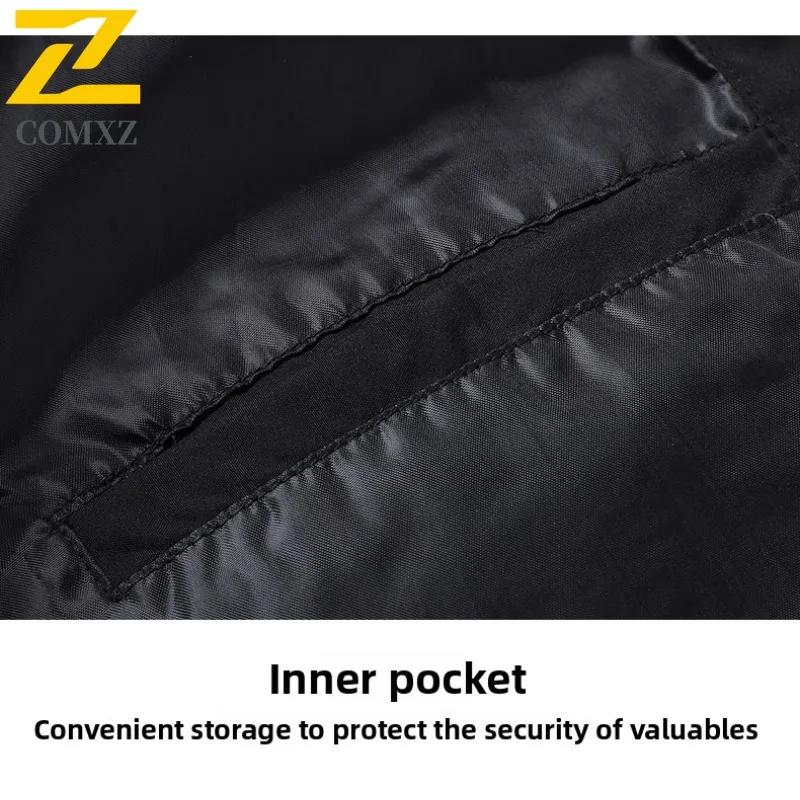 COMXZ Puffer Jacket Winter Stand Collar Cotton Men Thickened Thermal Windproof Outerwear Fashion Casual Cold Resistant Coat 2025