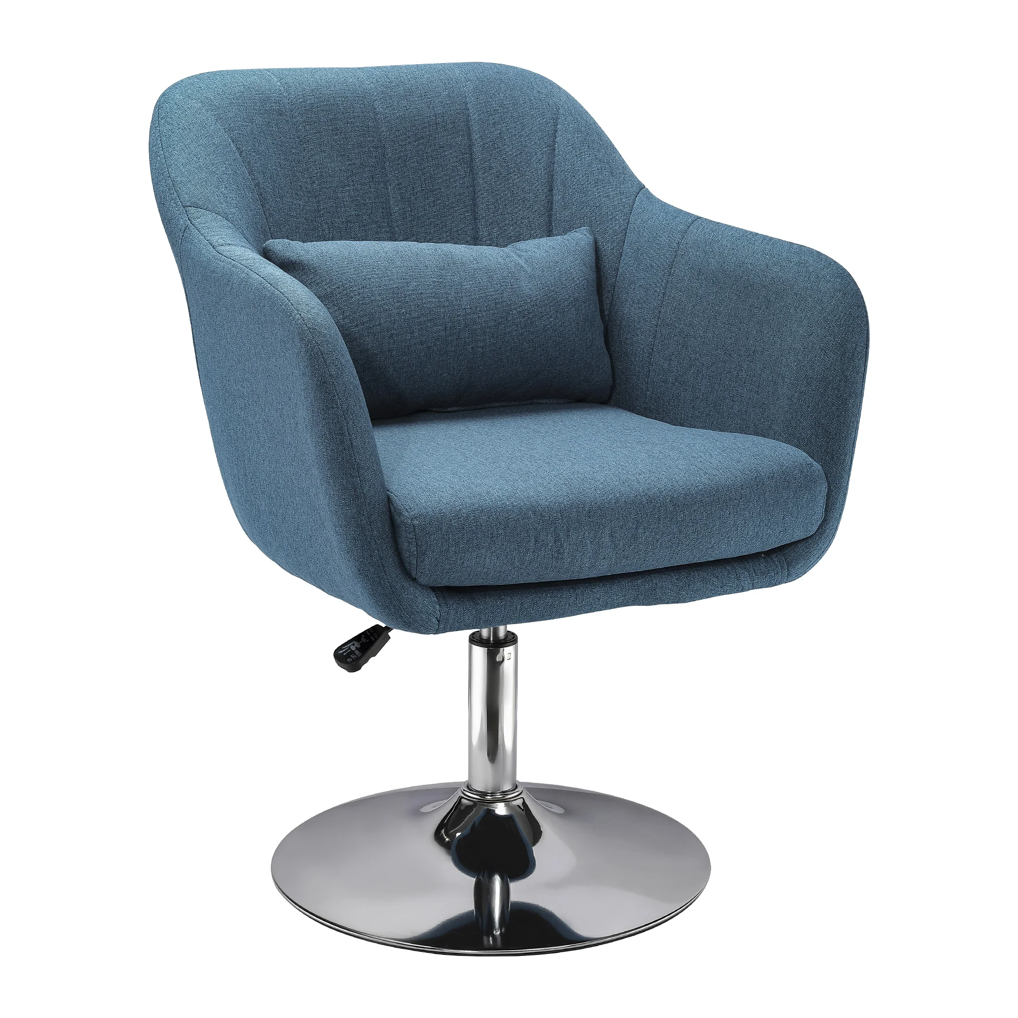 HOMCOM lounge chair bracciolo girevole regolabile in altezza 57x57x87cm blu