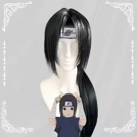 Anime Uchiha Itachi Cosplay Wig Itachi Uchiha Long Straight Black Heat Resistant Synthetic Hair Cosplay Wigs