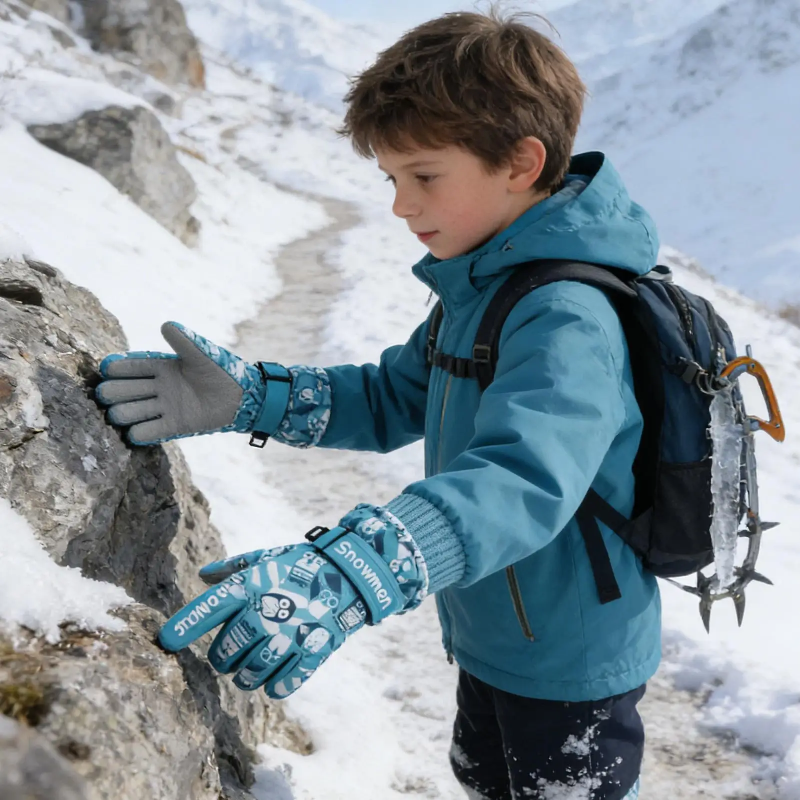 

Детские зимние перчатки, теплые ветрозащитные водонепроницаемые детские лыжные перчатки для катания на сноуборде, езды на велосипеде, бега, спорта на открытом воздухе, холодной погоды