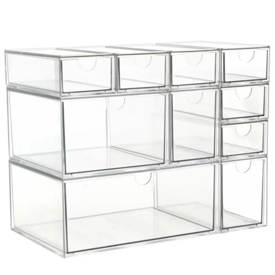 

Acrylic Makeup Organizer Clear Storage Organizer Desktop Stackable Storage Plastic Organizer Bins for Makeup Stationery Cosmeti