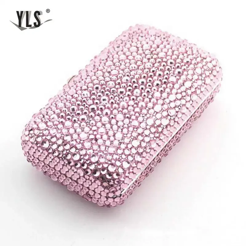 2024 New Torebki Damskie Renowned Designer Celebrity Luxury Party Banquet Diamond Pink Handbag Women\'s Cocktail Wedding Wallet