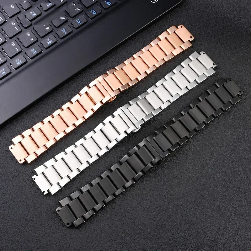 27*19mm  Stainless Steel Strap Silver for Hublot Watch Belt Bracelet Big Bang Classic Fusion Series Men Women Watchbands