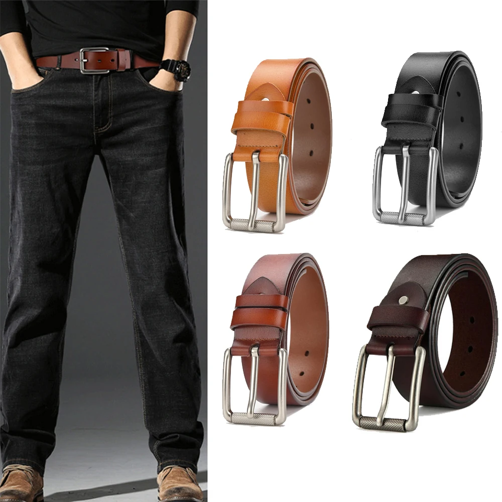 

3.8cm Famous Brand Luxury Designer Belts for Men Classic Cowhide Leather Pin Buckle Waist Male Strap Black Belt for Jeans