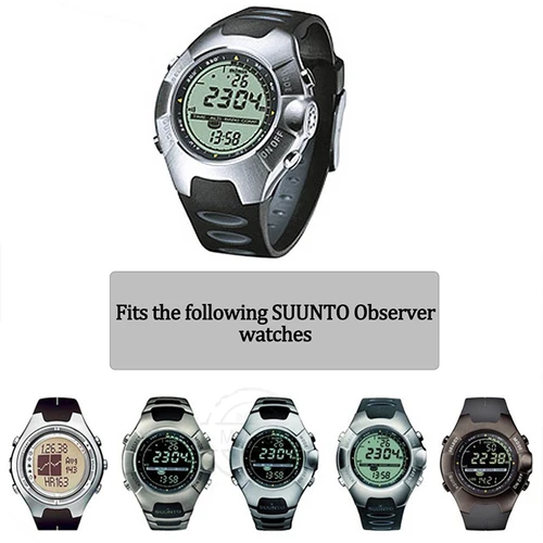 Imagen 2 del producto Correa de goma para reloj Suunto Observer X6 HRM DEC19 P45, correa de resina para hombre, accesorios de pulsera negra resistente al agua para deportes al aire libre