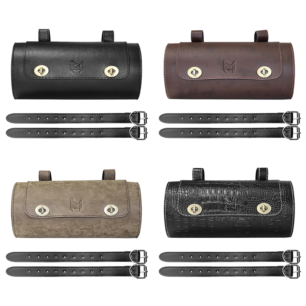 Durable PU Leather Motorcycle Saddlebag Wear-Resistant Roll Luggage Bag for Bikers - Motorbike Travel Accessory