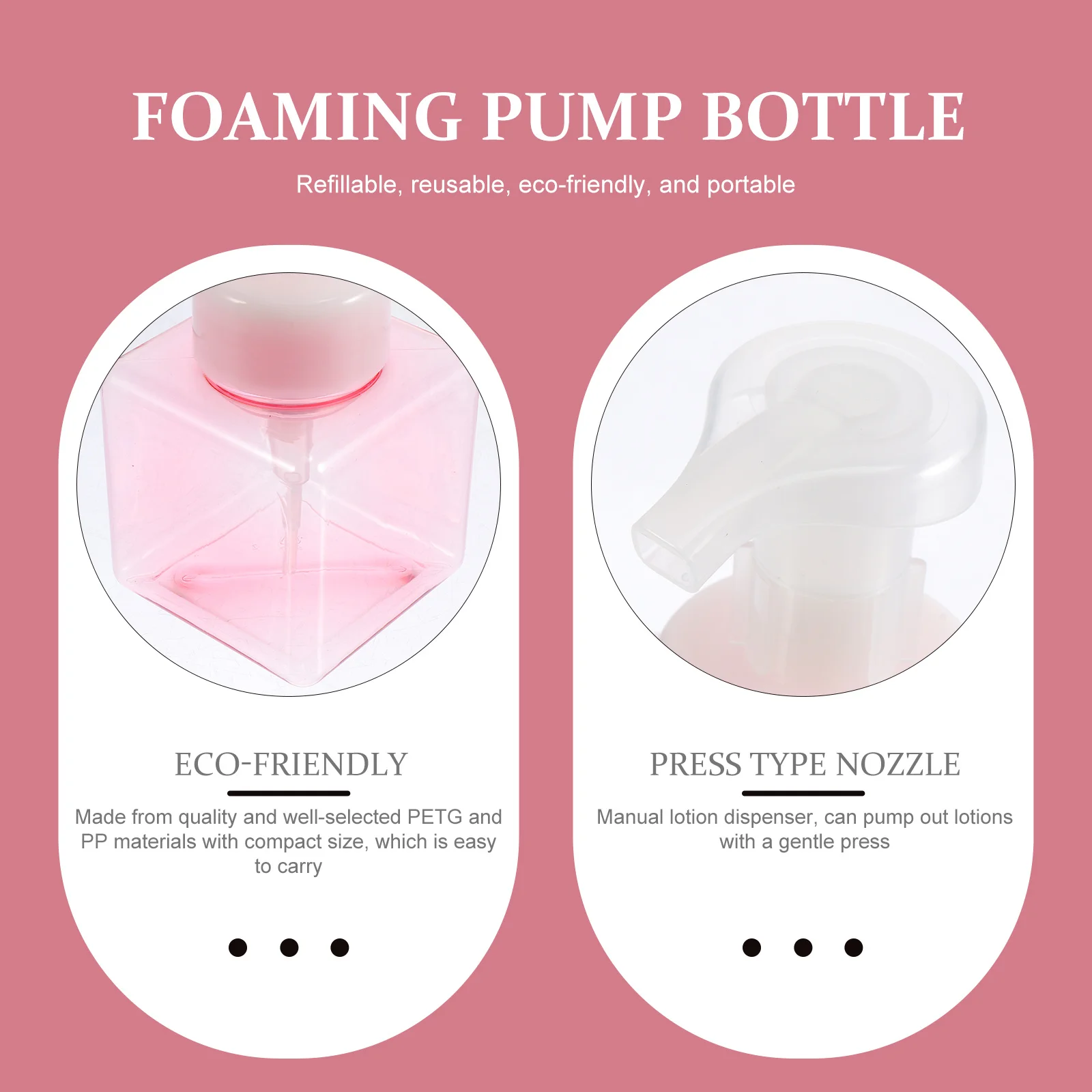 

2Pcs Plastic Foaming Dispenser Bottle Compact Size Portable Travel Supply Soap Shampoo Shower Gel Bottle Make-Up Container