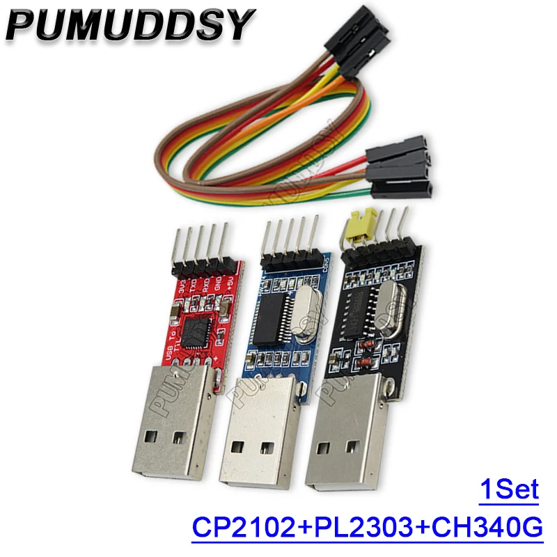 1Sets =1PCS PL2303HX+1PCS CP2102+1PCS CH340G USB TO TTL for arduino PL2303 CP2102 5Pin UART Module Board
