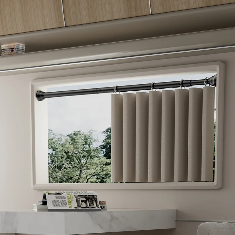70-280 cm Adjustable Stainless Steel Drying Rack Without Drilling Telescopic Rod Curtain Rod for Balcony Bathroom view 5