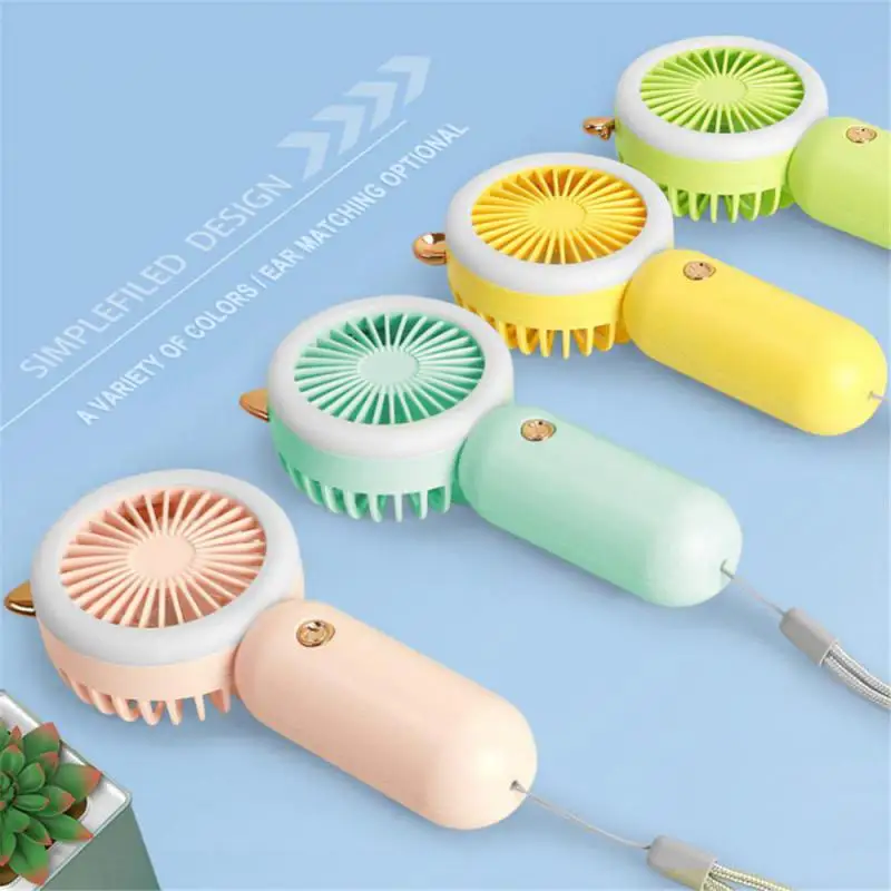 1/2PCS Handheld Fan Portable Usb Charge Refrigerator With Night Light Desktop Fan Refreshing Appliances Lazy Fan 2-speed