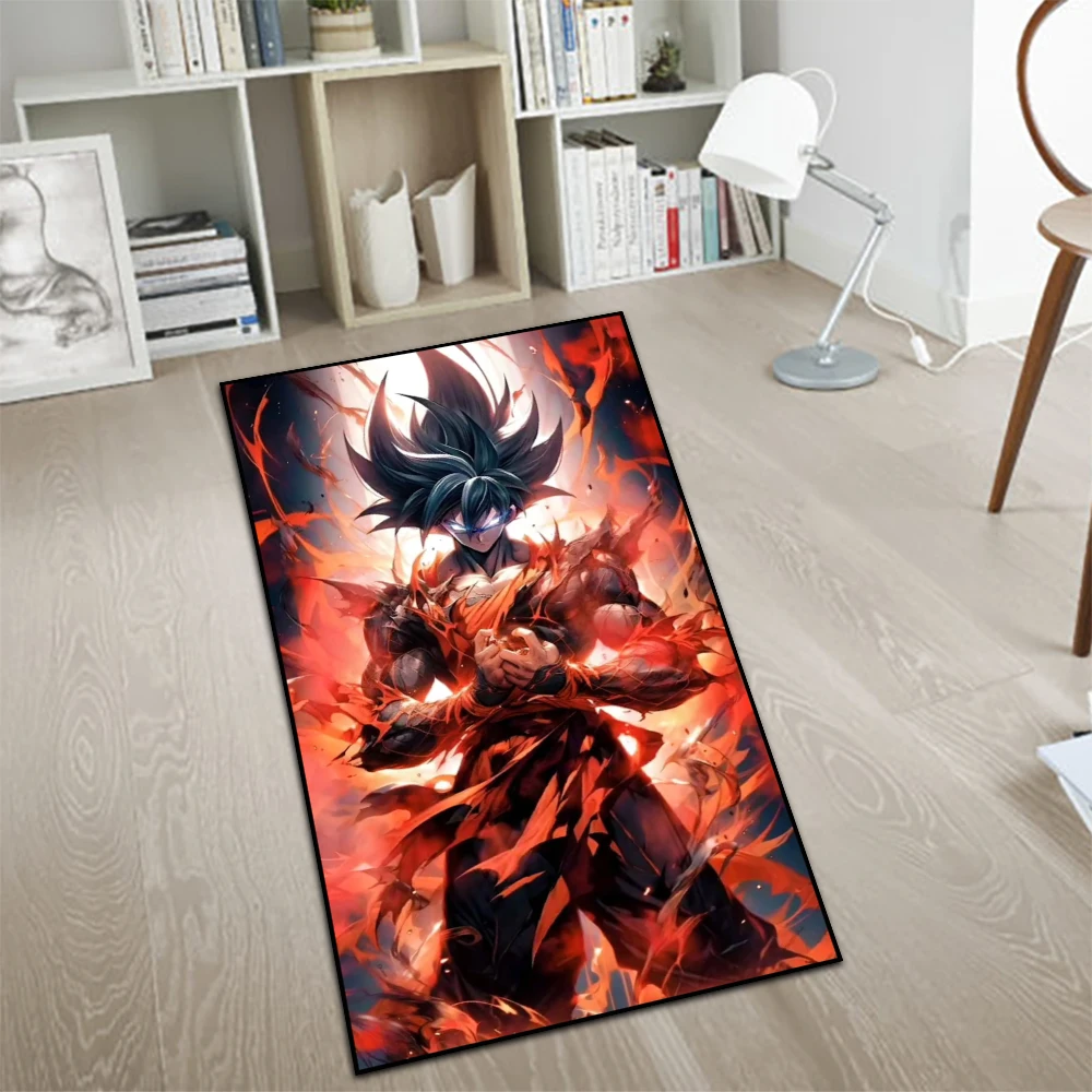Karpetten Anime Dragon Ball Zwart Goku Vegeta Super Cool Super Blue Gogeta Pas tapijt aan Handgemaakt bedrukt tapijt voor kamerdecoratie