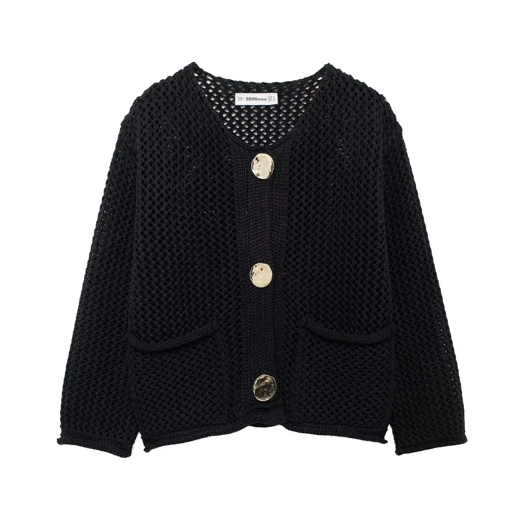 2025 Women's Fall New Arrival Fashionable Casual Long Oversized Knit Cardigan Versatile Minimalist Design Polyester