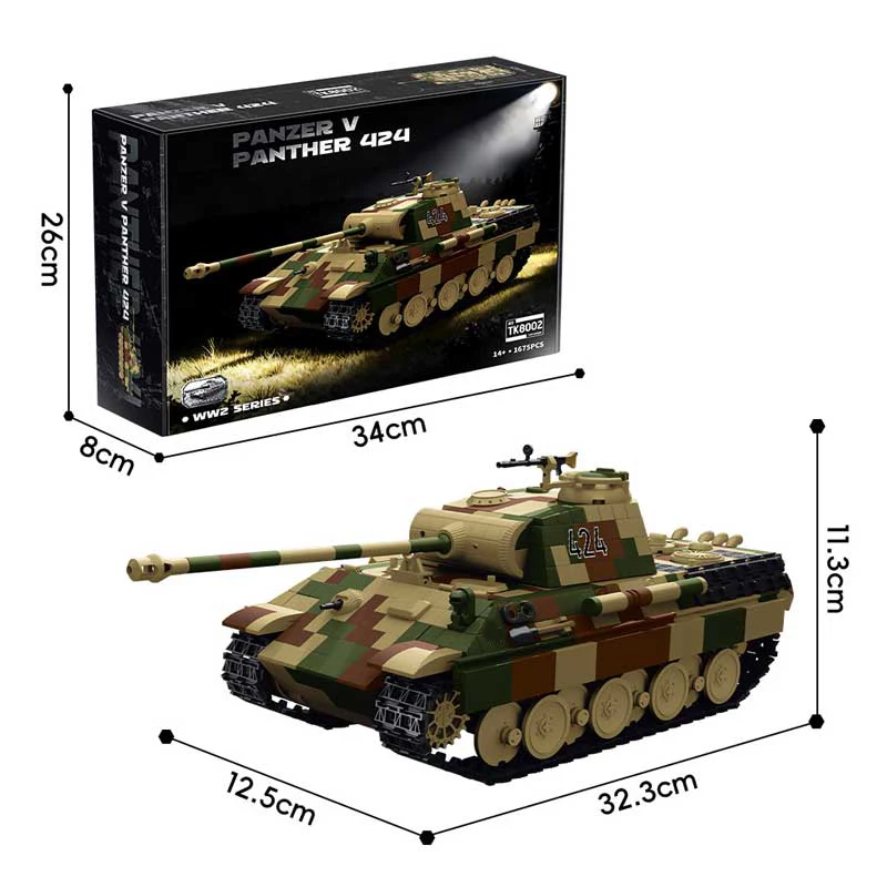Army Armored Division PANZER V PANTHER 424 - An Intelligent Assembly Military Toy Building Model. A Great Gift for a Child's Bir