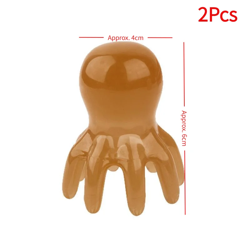 *2pcs Resin Octopus Massage Comb Head Meridian Scraping Scalp Massage Brushes