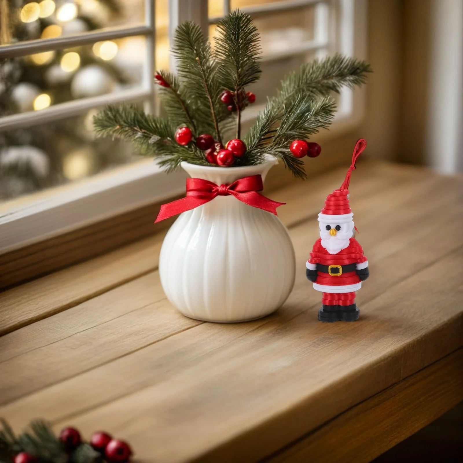 

1 Set Diy Christmas Button Ornament Unfinished Santa Claus Craft Kit For Tree Hanging Decor Holiday Party Supplies Festive Diy