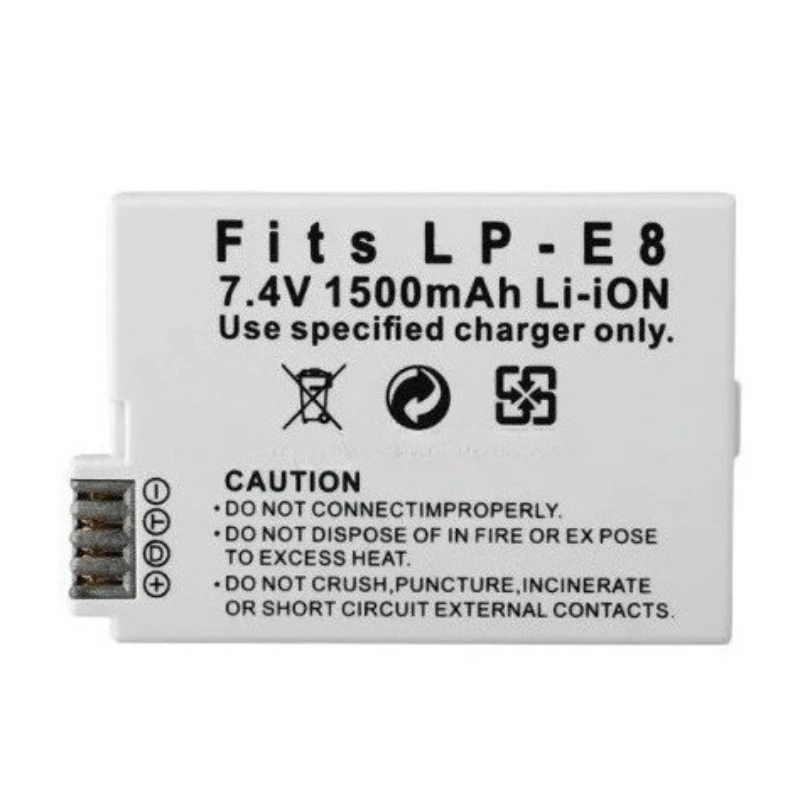 New LP-E8 7.4V 1500mAh Rechargeable Battery for Canon EOS Rebel T3i T2i T4i T5i 600D 550D 650D 700D Kiss X5 X6 X7 Camera Battery