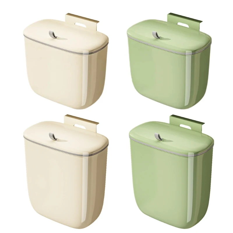 

AntiOdor Hangings Trash Bin Trash Can with Lid Perfect for Bathroom Cabinet Door