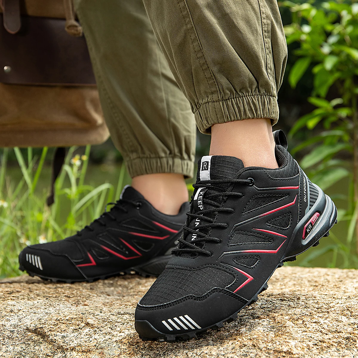 Wasserdichte Herren-Wanderschuhe, atmungsaktives Obermaterial, geeignet für jedes Gelände, Outdoor-Offroad, rutschfest, verschleißfest, Sportschuhe – Detail 31