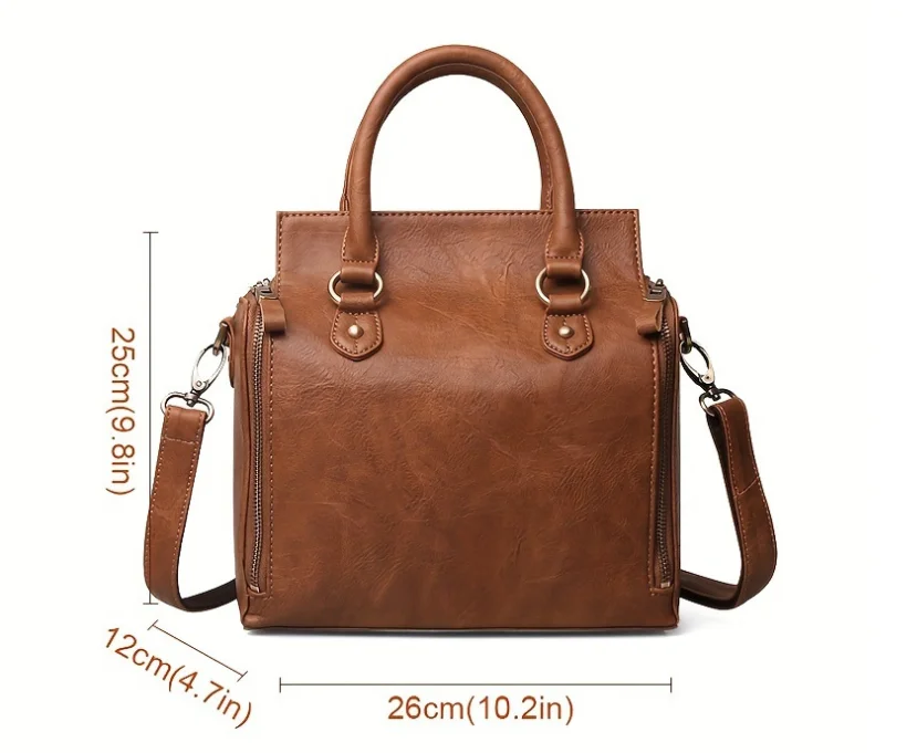 

Fashion Large Capacity Crossbody Bag Stationery Storage Multifunctional Shoulder Bag PU Leather Tote Bag Women