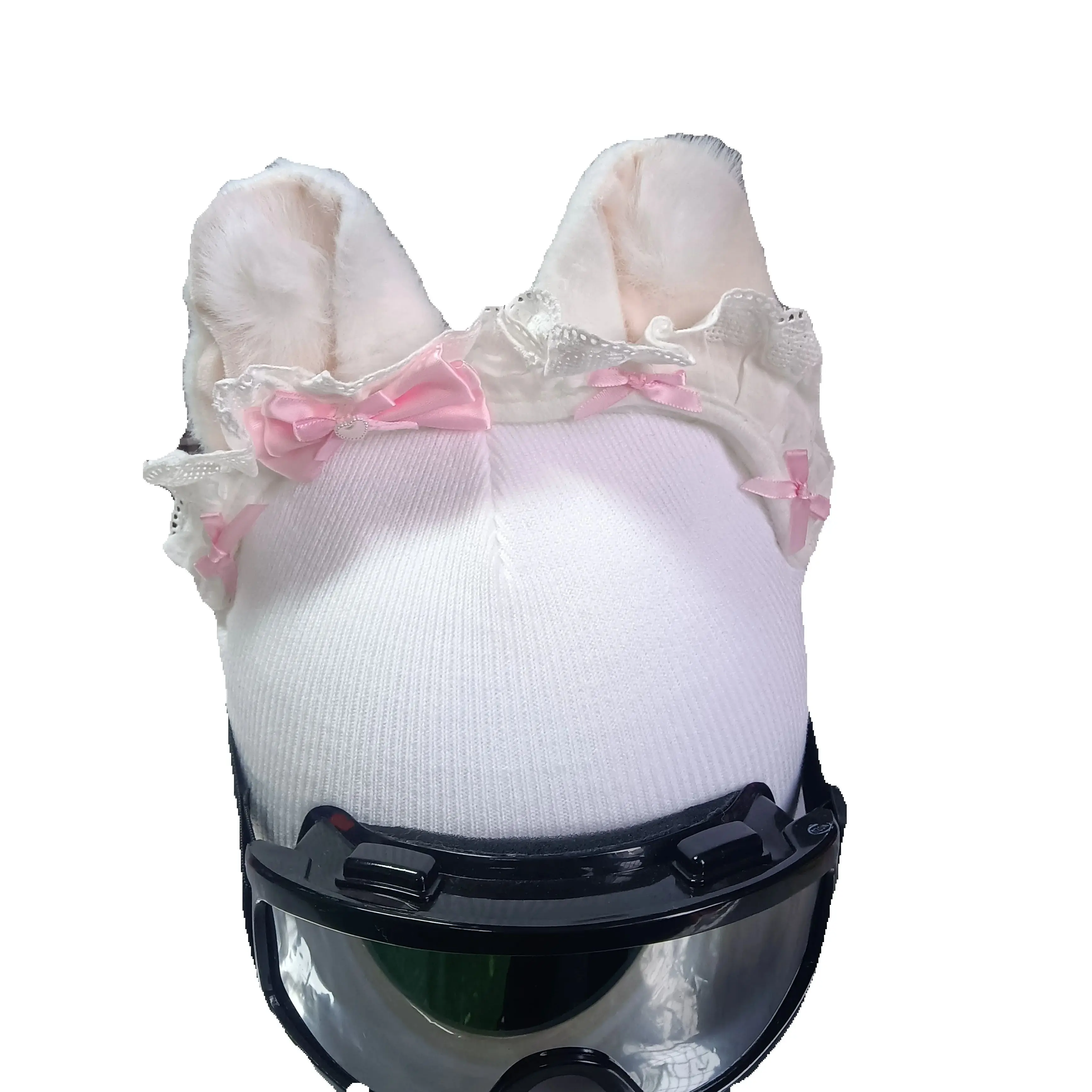 غطاء خوذة التزلج آذان قطيفة وردية لطيفة لتزيين خوذة عيد الميلاد #1