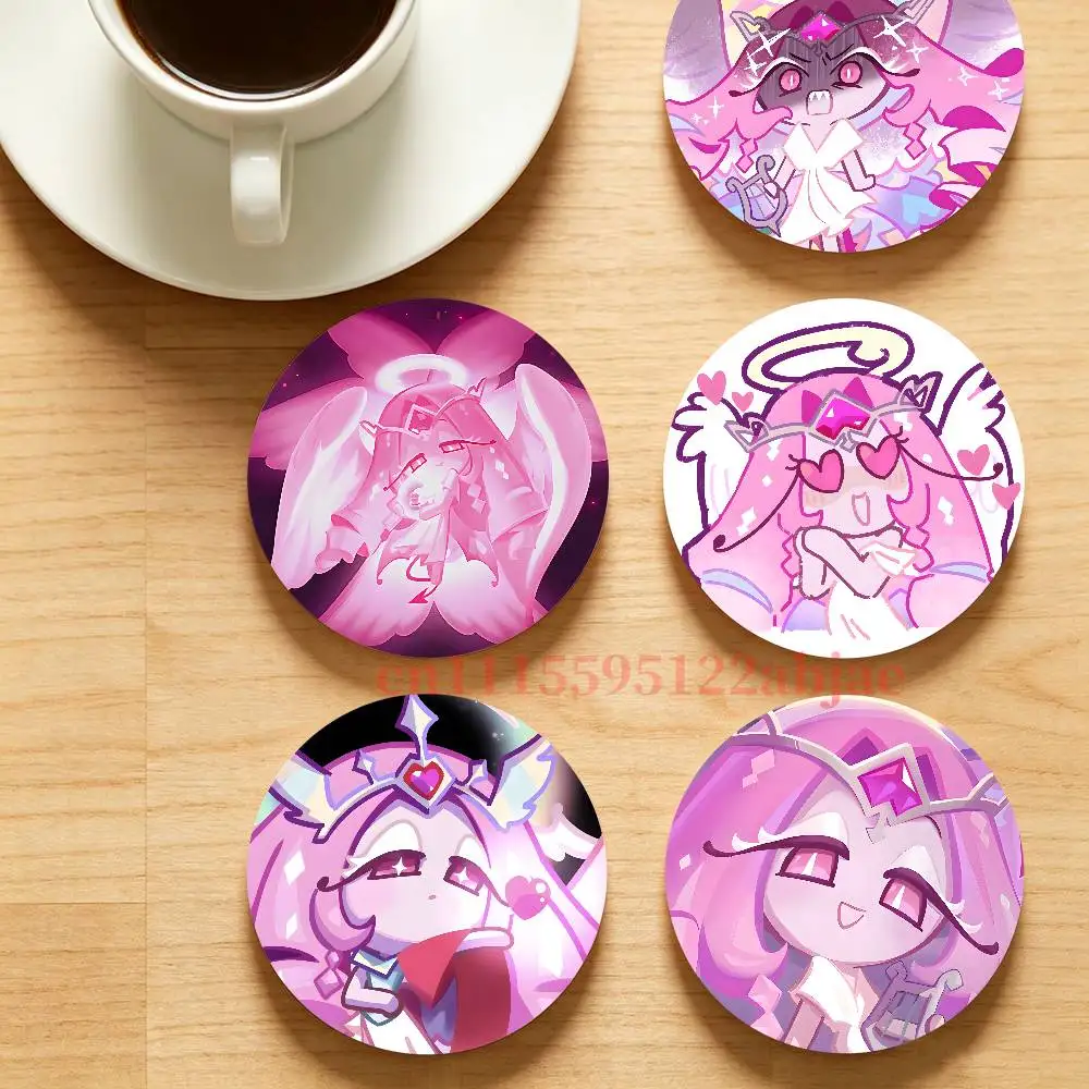 Cute E-Eternal Sugar C-Cookie Wooden Cup Mat Cappuccino Vodka Juice Water Coaster for Flower Shop