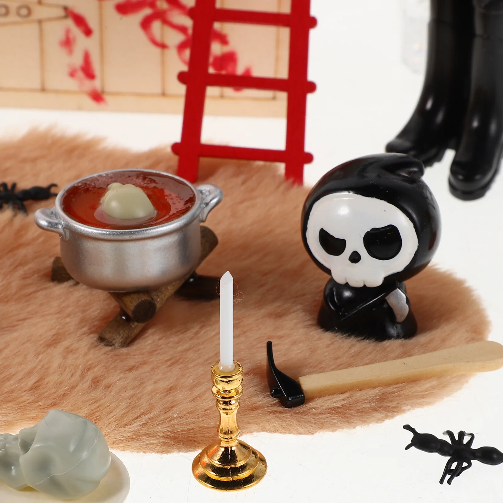 1Set Halloween Poppenhuis Accessoires Miniatuur Hars Spooky Decor Spookhuis Mini Halloween Dorp Ambachten Fairy Garden