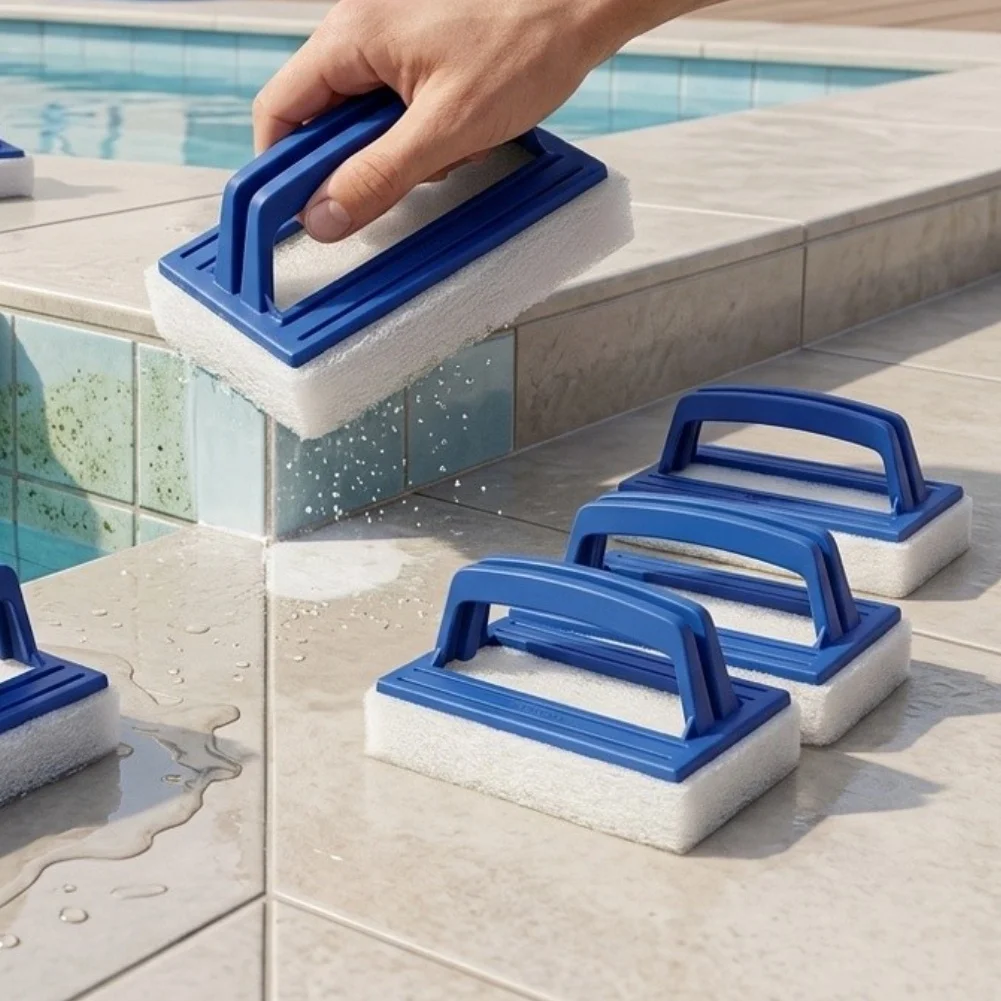 6 Piece Pool Cleaning Brush Set for Pool Maintenance For Home Cleaning Bathtub Shower Sink and Corner Detailing