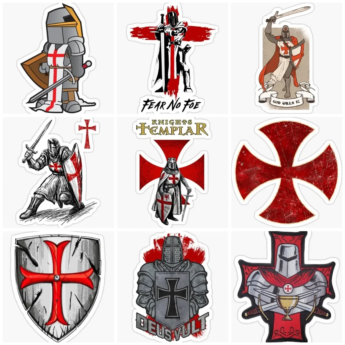 

Crusades Knights Templar Sticker Wall Room Truck Motorcycle Bike Accessories Window Car Glass PVC Decal Accessories Customizable