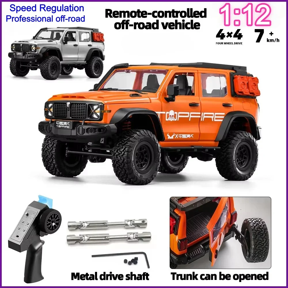 1:12 Rc Car 4WD Remote Control Car Climbing Off-Road Vehicle Full-Scale High Speed Pickup Truck Model RC Rock Crawler 45 Minutes