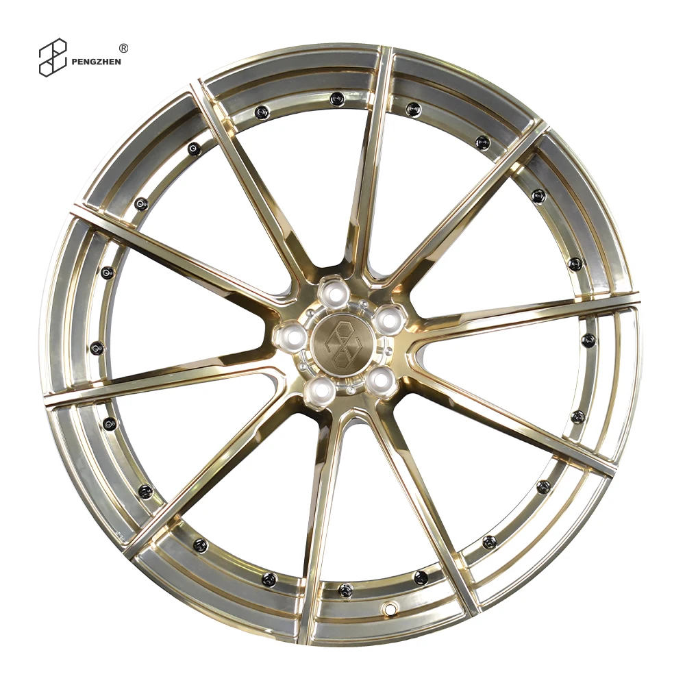 Polished Light Gold Spoke Black Barrel 2-Piece 22 23