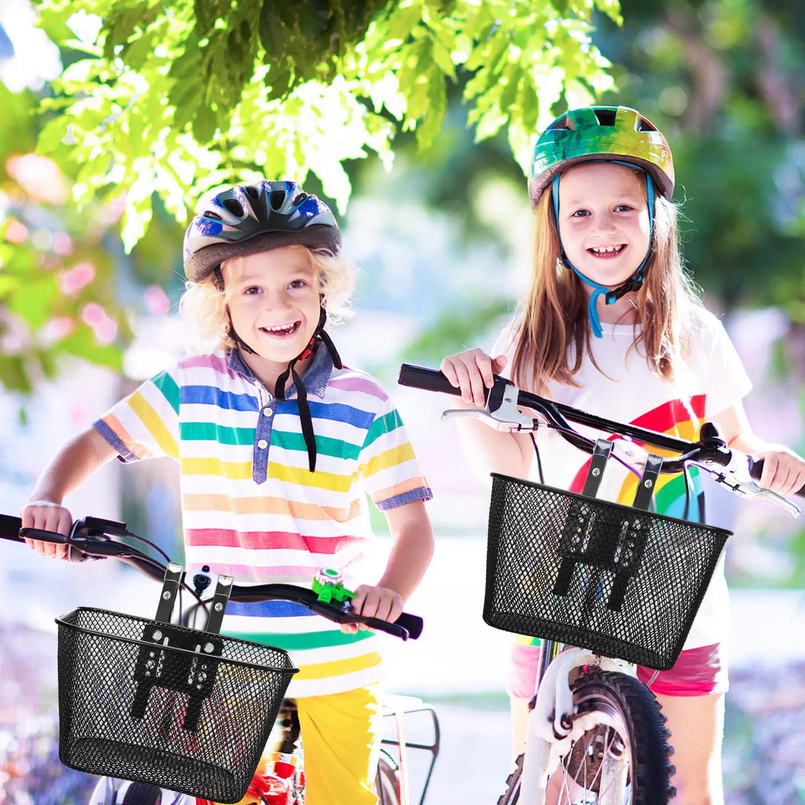 

1Set Universal Front Bike Basket Metal Mesh Detachable Handlebar Bicycle Storage Carrier for Daily Essentials and Bike