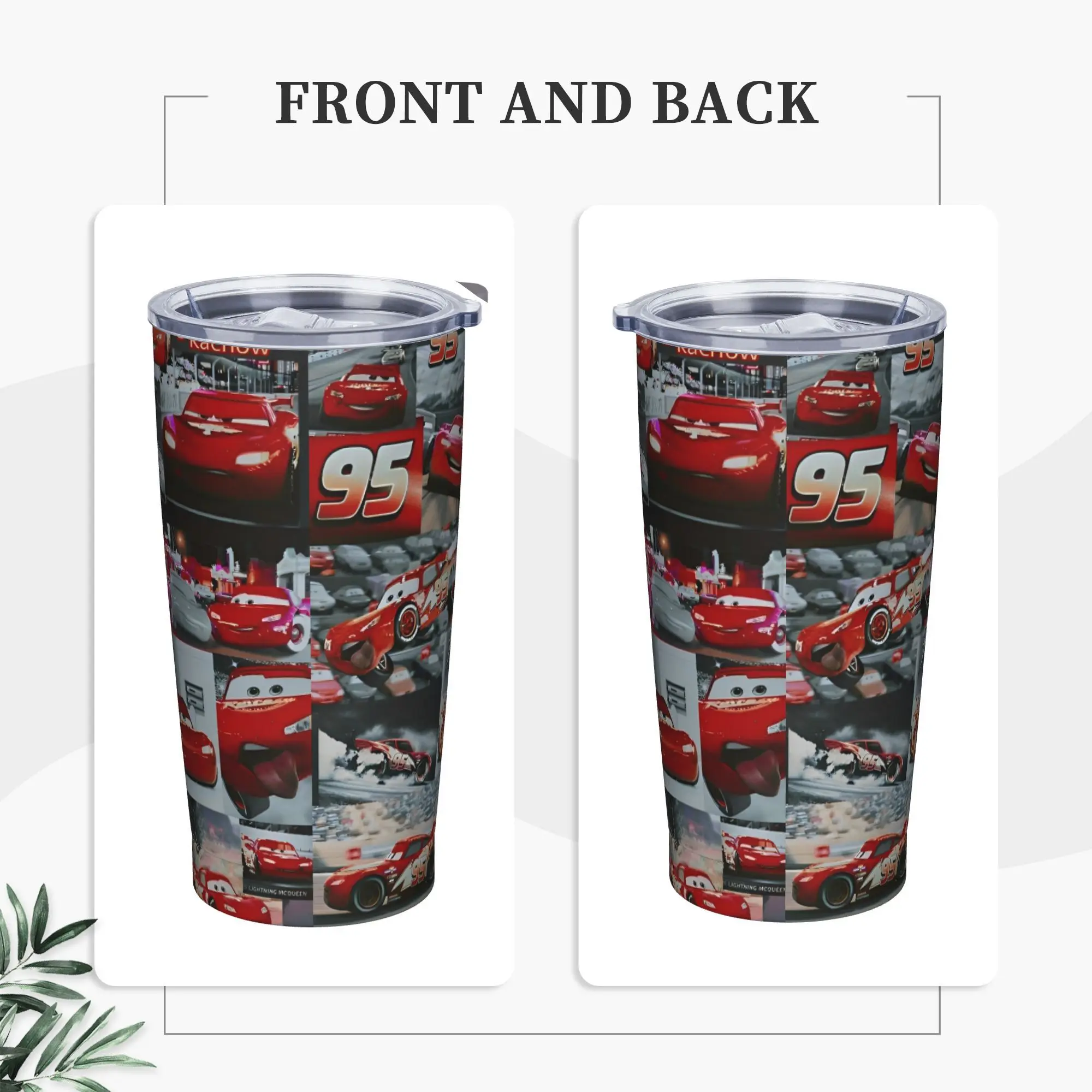 

Lightning MCqueen Stainless Steel Tumbler Travel Thermal Cups With Straws and Lid Large Car Mugs Hot Drinks Water Bottle
