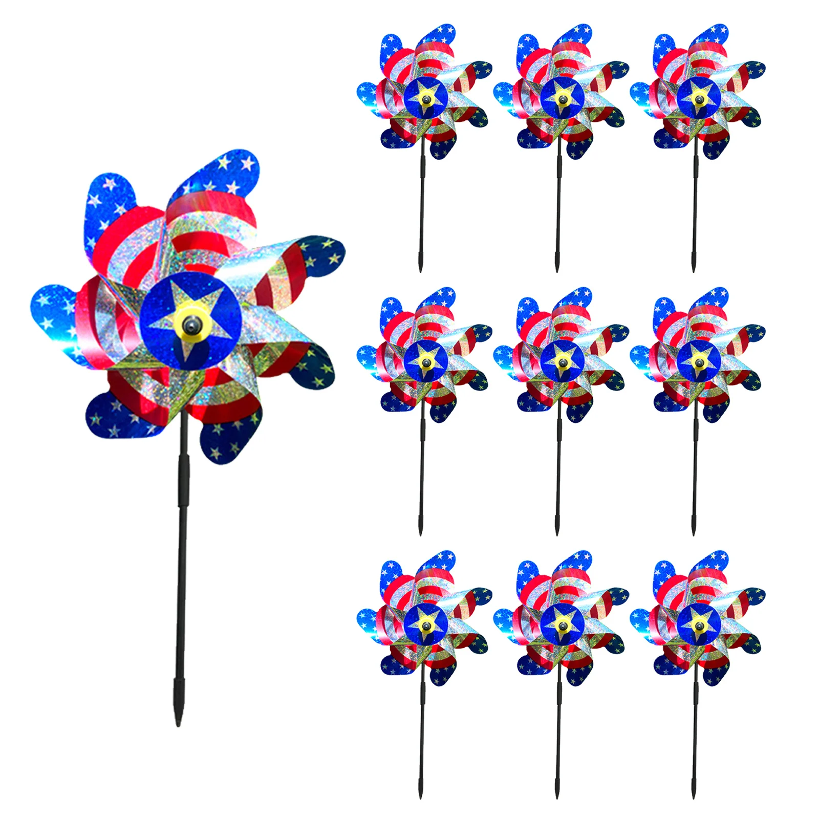 Farm Decoration Windmill Silver Bird Repelling Windmill Color of Windmill Balcony Farm Decoration Windmill
