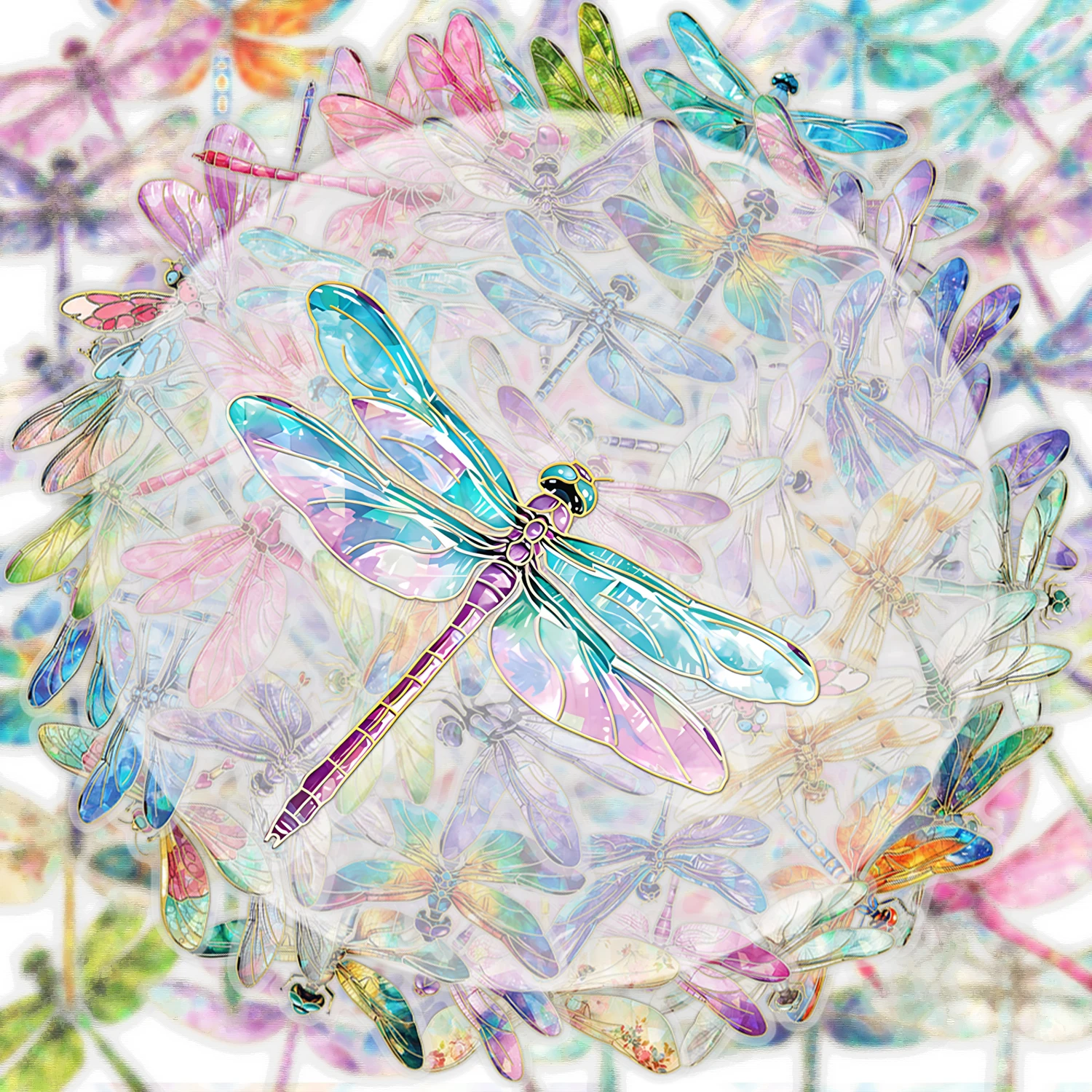 30 Laser Dragonfly Stickers, Vibrant Stickers Suitable for Water Bottles, Laptops, Cell Phones, Suitcases, Skateboards, Guitars, Party Decorations
